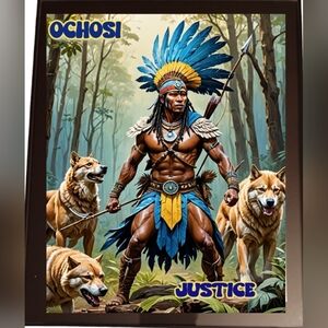 Orisha Ochosi In A Glass Front Frame 8x10 Picture AI wall